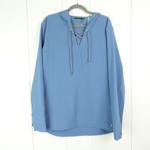 Stio Hooded Pullover Windbreaker Mens Size L Blue Lightweight Breathable NWOT